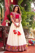 Purple & Ivory Festive Lehenga UK | Embroidered Heritage Border RTI