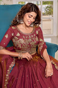 Pink Partywear Lehenga with Gold Threadwork| Designer Lehenga Choli UK RTI