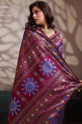 Purple Soft Silk Saree UK | Jacquard Woven Design & Elegant Festive Pallu RTI