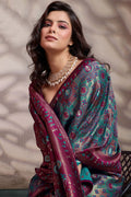 Blue Soft Silk Saree UK | Jacquard Woven Design & Elegant Festive Pallu RTI