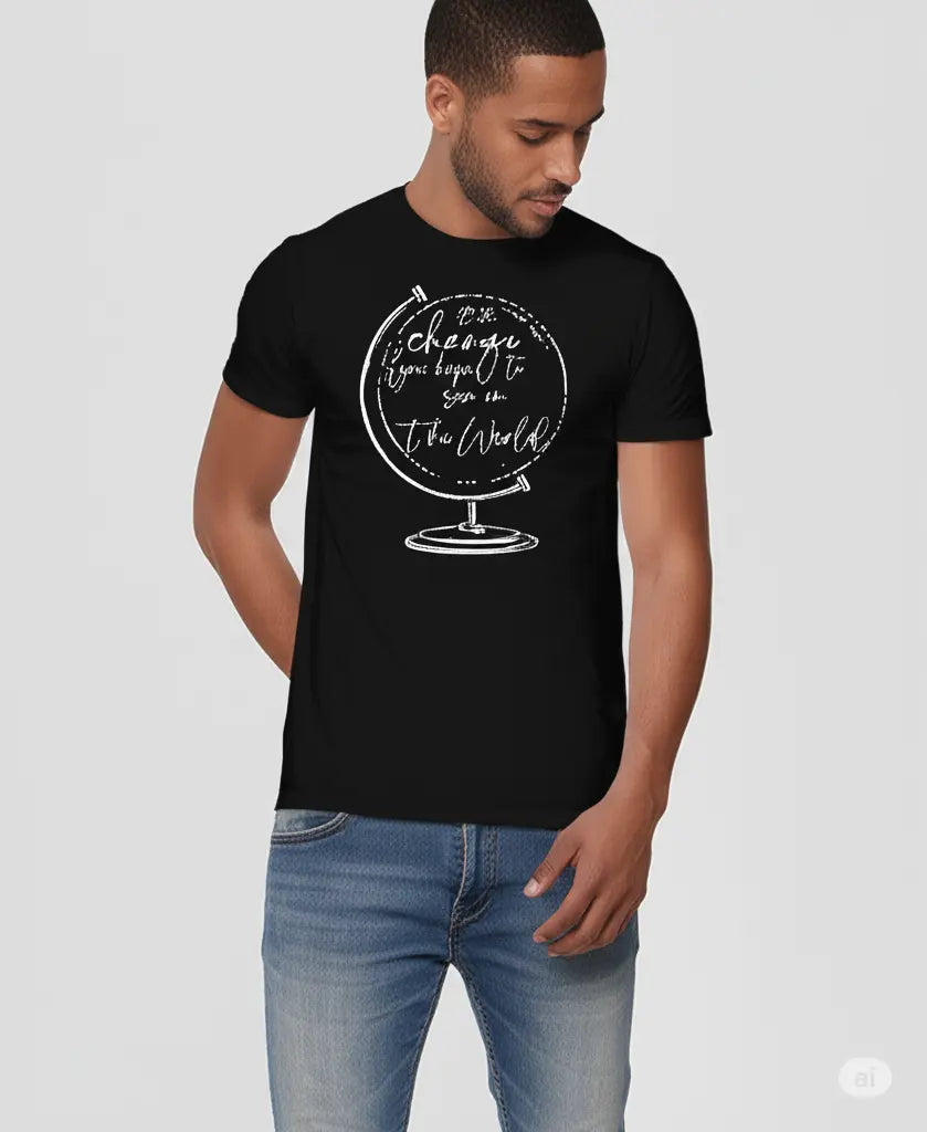 Be The Change - Graphic T-Shirt – 100% Cotton - Black & Maroon Variants Offbeat