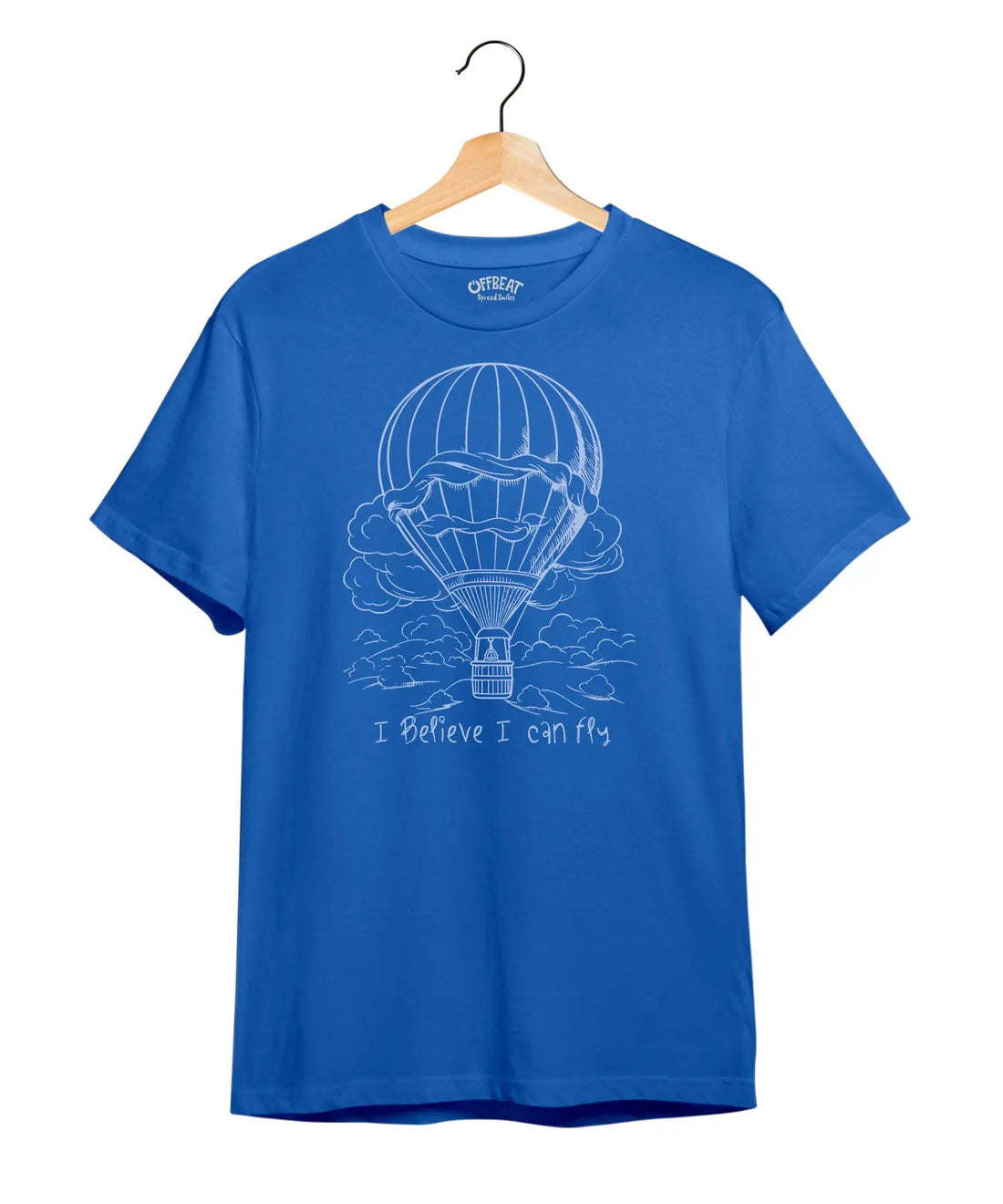 Believe & Fly - Women Graphic T-Shirt – 100% Cotton - Electric Blue & White Variants Offbeat