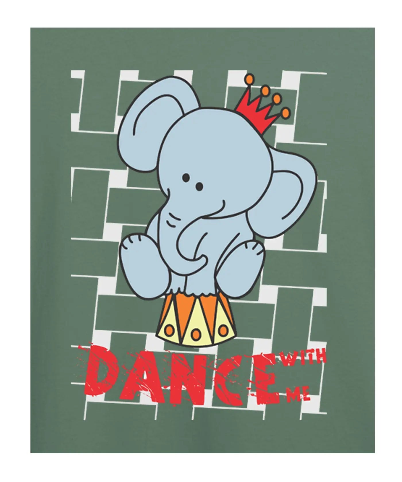 "Dance With Me" - Kids Unisex T-Shirt – Premium Round Neck - Basil Green - 100% Cotton Offbeat