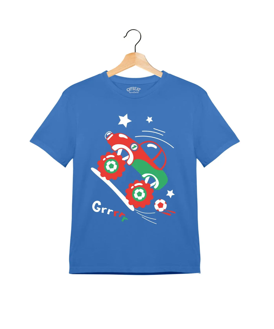 "Dirt Racing" - Kids Unisex T-Shirt – Premium Round Neck - Electric Blue - 100% Cotton Offbeat