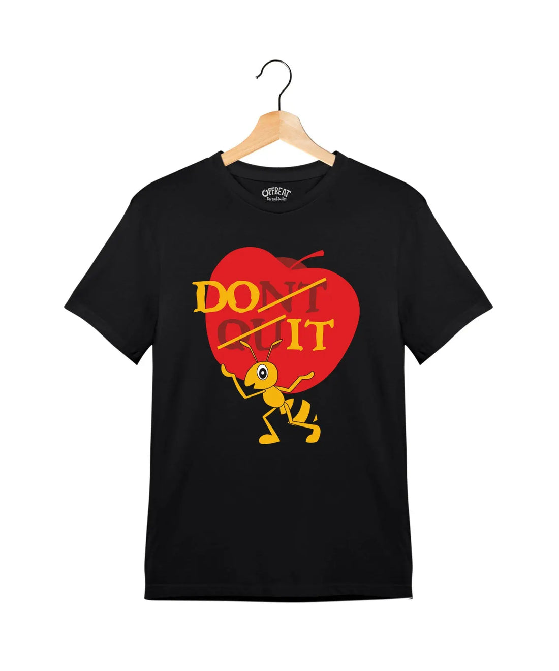 "Do Not Quit" - Juniors T-Shirt –  Premium Round Neck - Black - 100% Cotton Offbeat