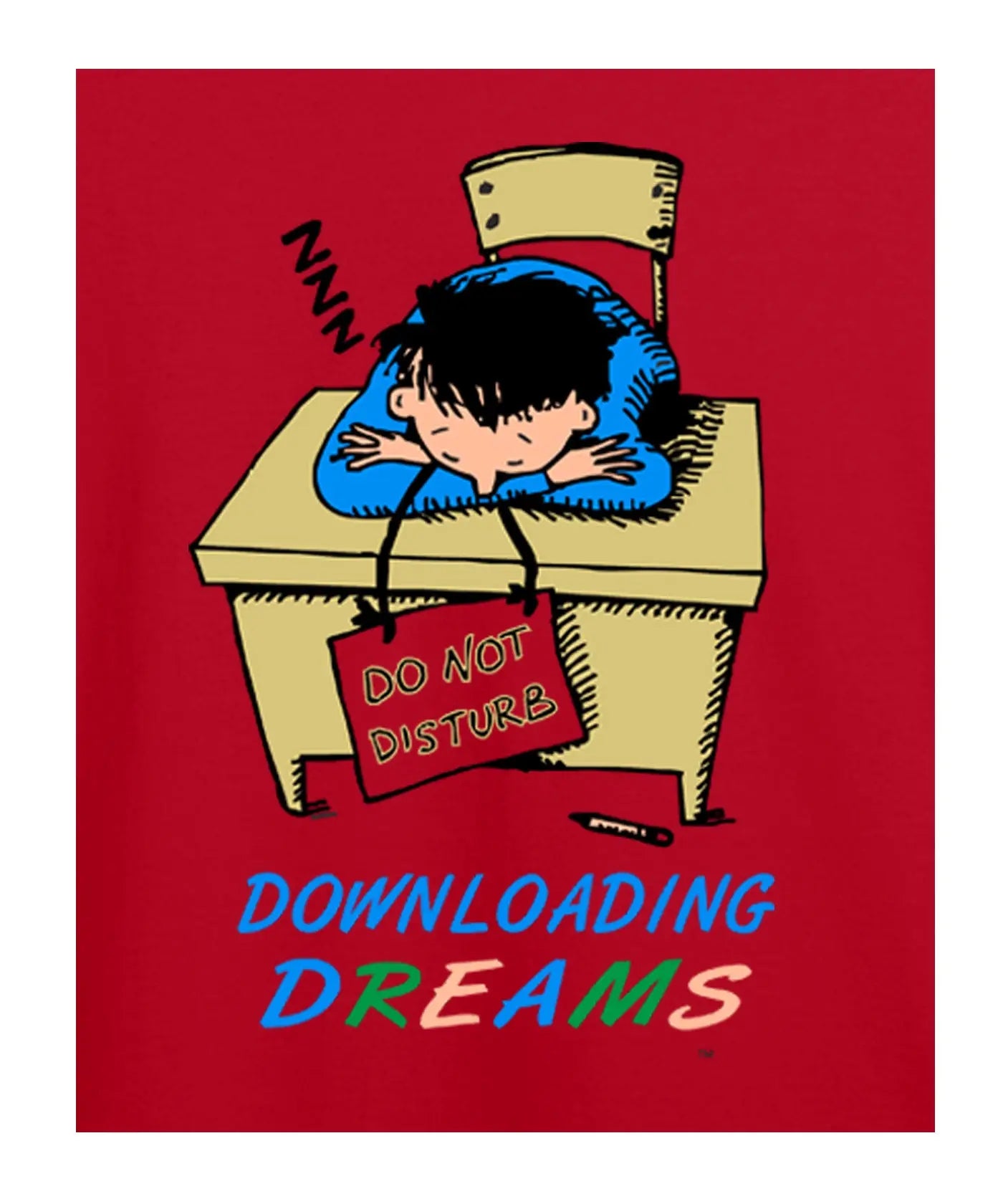 "Downloading Dreams" - Juniors T-Shirt –  Premium Round Neck - Red - 100% Cotton Offbeat