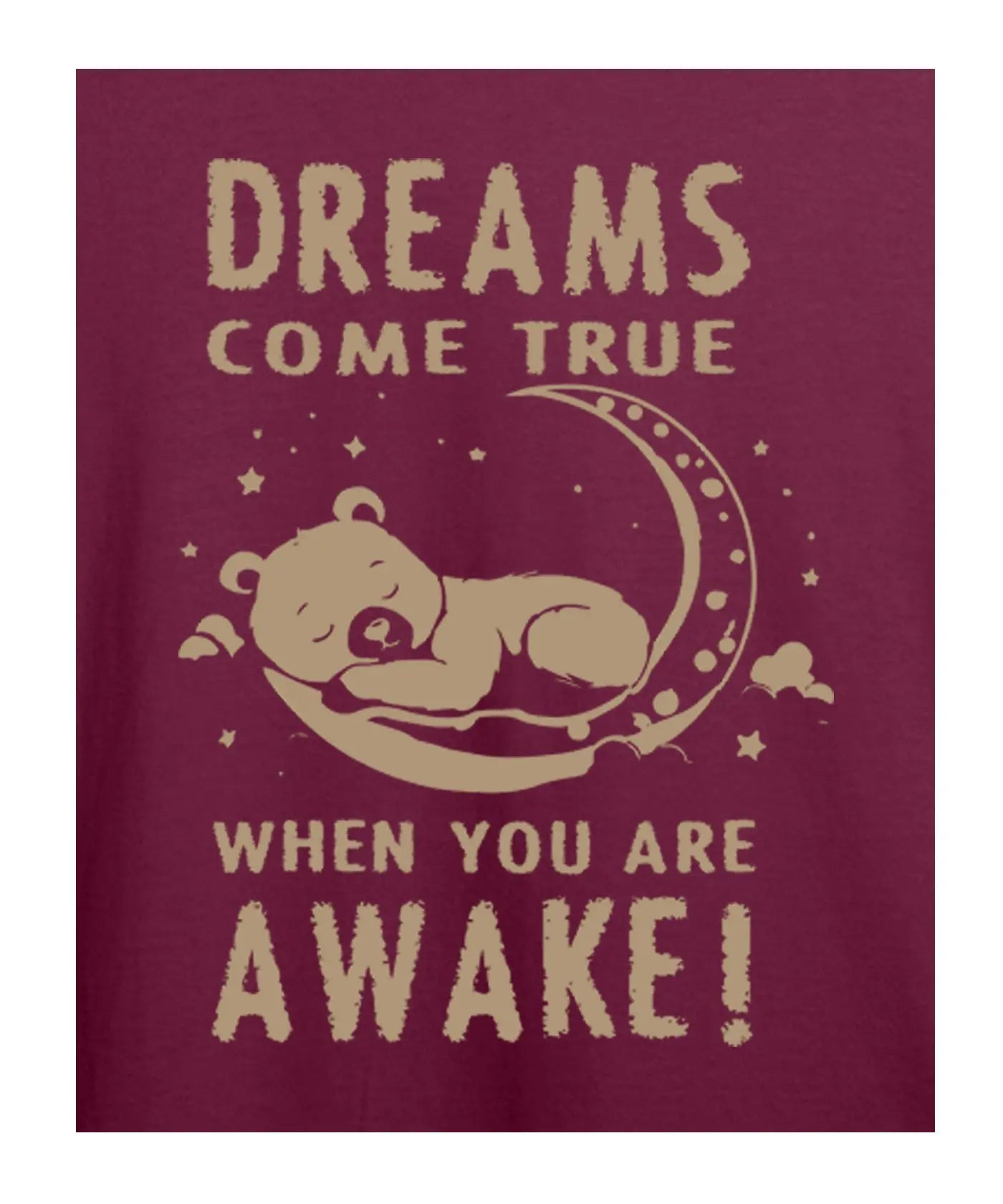 "Dream Come True" Printed T-Shirt – Premium Round Neck - Electric Blue and Maroon - 100% Cotton Offbeat