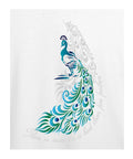 Elegant Peacock Feather Artistic Print - Women’s T-Shirt –  White - 100% Cotton Offbeat