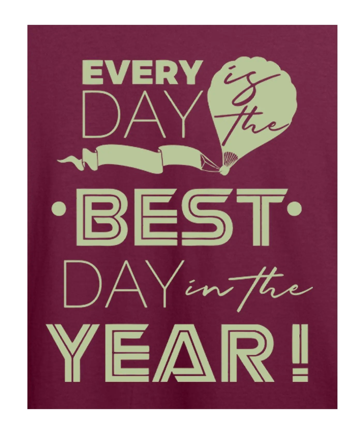 "Every Day" Printed T-Shirt – Premium Round Neck - Electric Blue and Maroon - 100% Cotton Offbeat