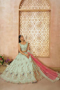 Exquisite Green Zari Woven Silk Lehenga Choli with Dupatta – Ideal for Weddings KSR