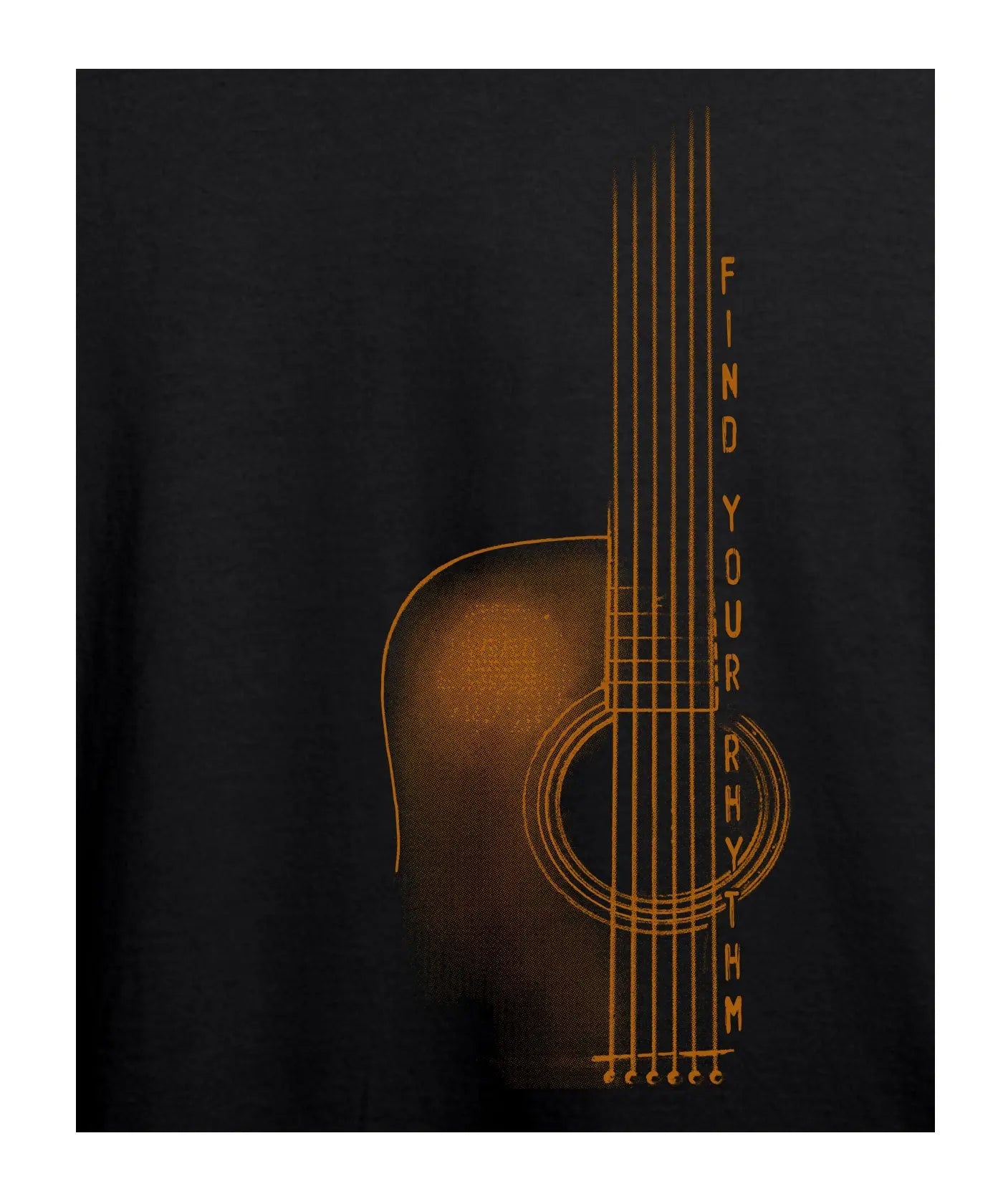 "Find Your Rhythm" Printed T-Shirt – Premium Round Neck - Black - 100% Cotton Offbeat