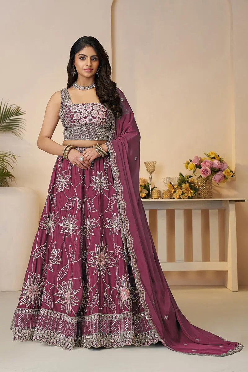 Floral Fantasy in Vibrant Maroon – A Stunning Choice for Every Bridesmaid KSR