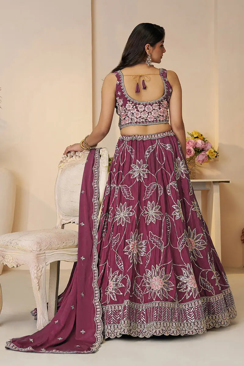 Floral Fantasy in Vibrant Maroon – A Stunning Choice for Every Bridesmaid KSR