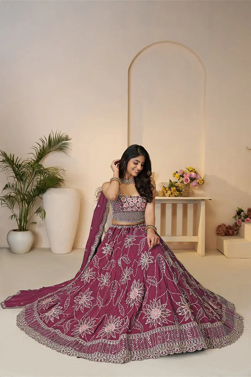 Floral Fantasy in Vibrant Maroon – A Stunning Choice for Every Bridesmaid KSR