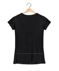 Flower Om - Women’s T-Shirt –  Premium Round Neck - Black - 100% Cotton Offbeat