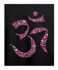 Flower Om - Women’s T-Shirt –  Premium Round Neck - Black - 100% Cotton Offbeat