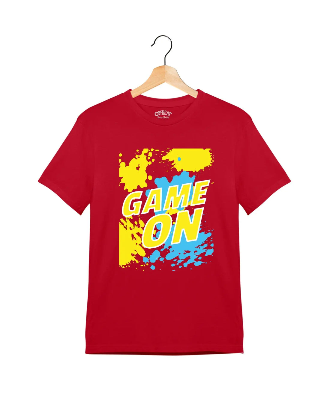 "Game On" - Juniors Unisex T-Shirt –  Premium Round Neck - Red - 100% Cotton Offbeat