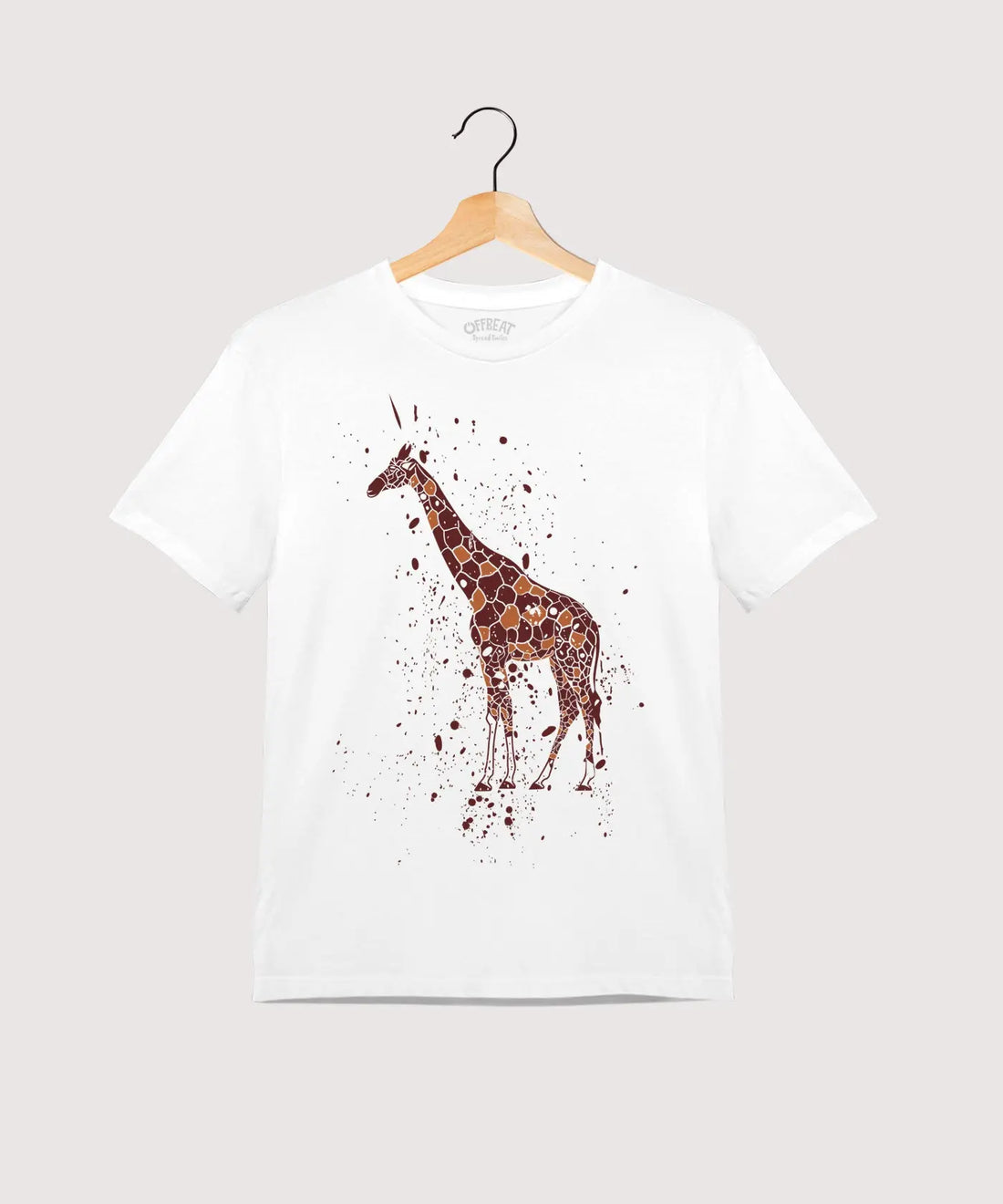 "Giraffe" - Kids Unisex T-Shirt – Premium Round Neck - White - 100% Cotton Offbeat