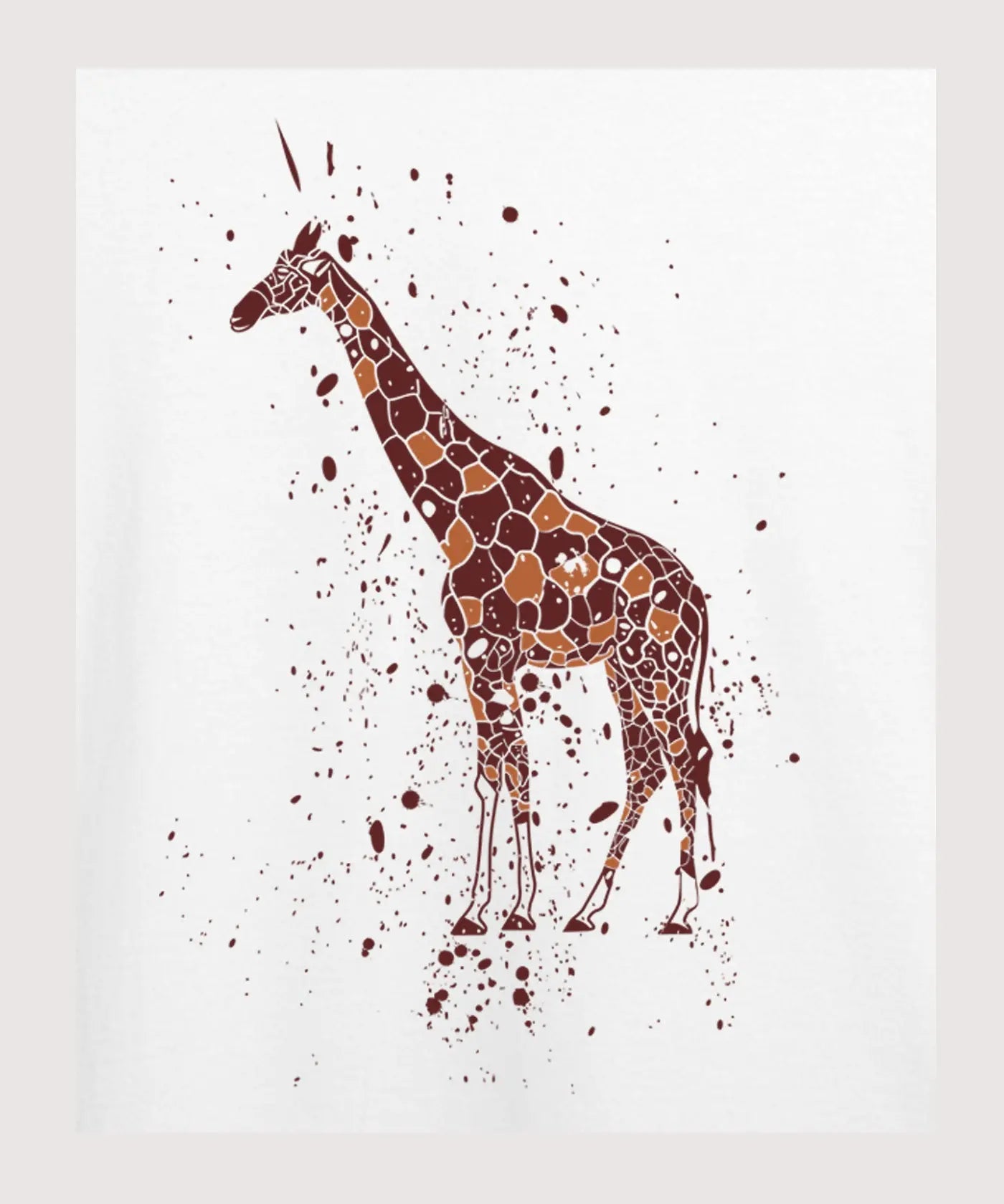 "Giraffe" - Kids Unisex T-Shirt – Premium Round Neck - White - 100% Cotton Offbeat