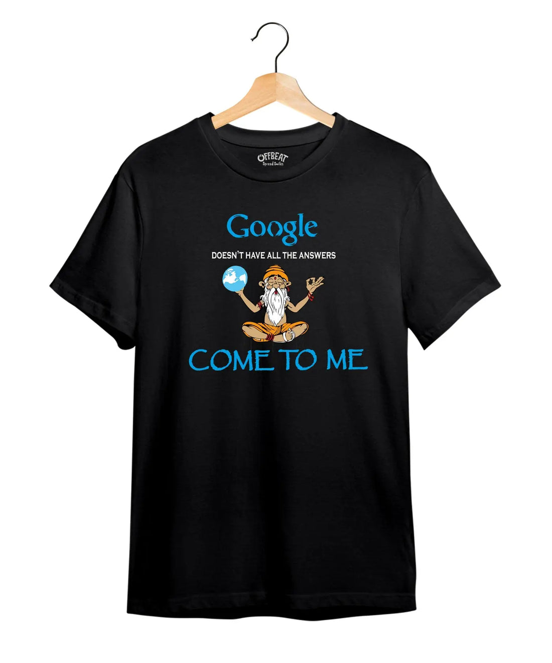 Google Answers - Women’s T-Shirt –  Premium Round Neck - Navy Blue, Black & Electric Blue - 100% Cotton Offbeat