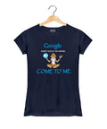 Google Answers - Women’s T-Shirt –  Premium Round Neck - Navy Blue, Black & Electric Blue - 100% Cotton Offbeat