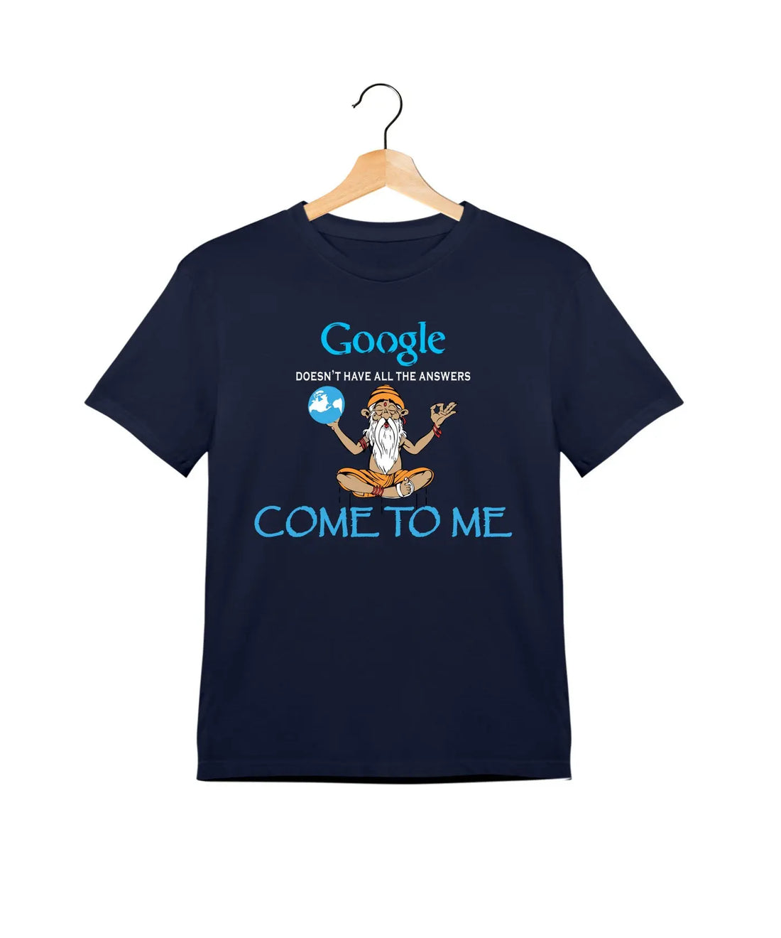 "Google Answers" - Kids Unisex T-Shirt – Premium Round Neck - Navy Blue - 100% Cotton Offbeat