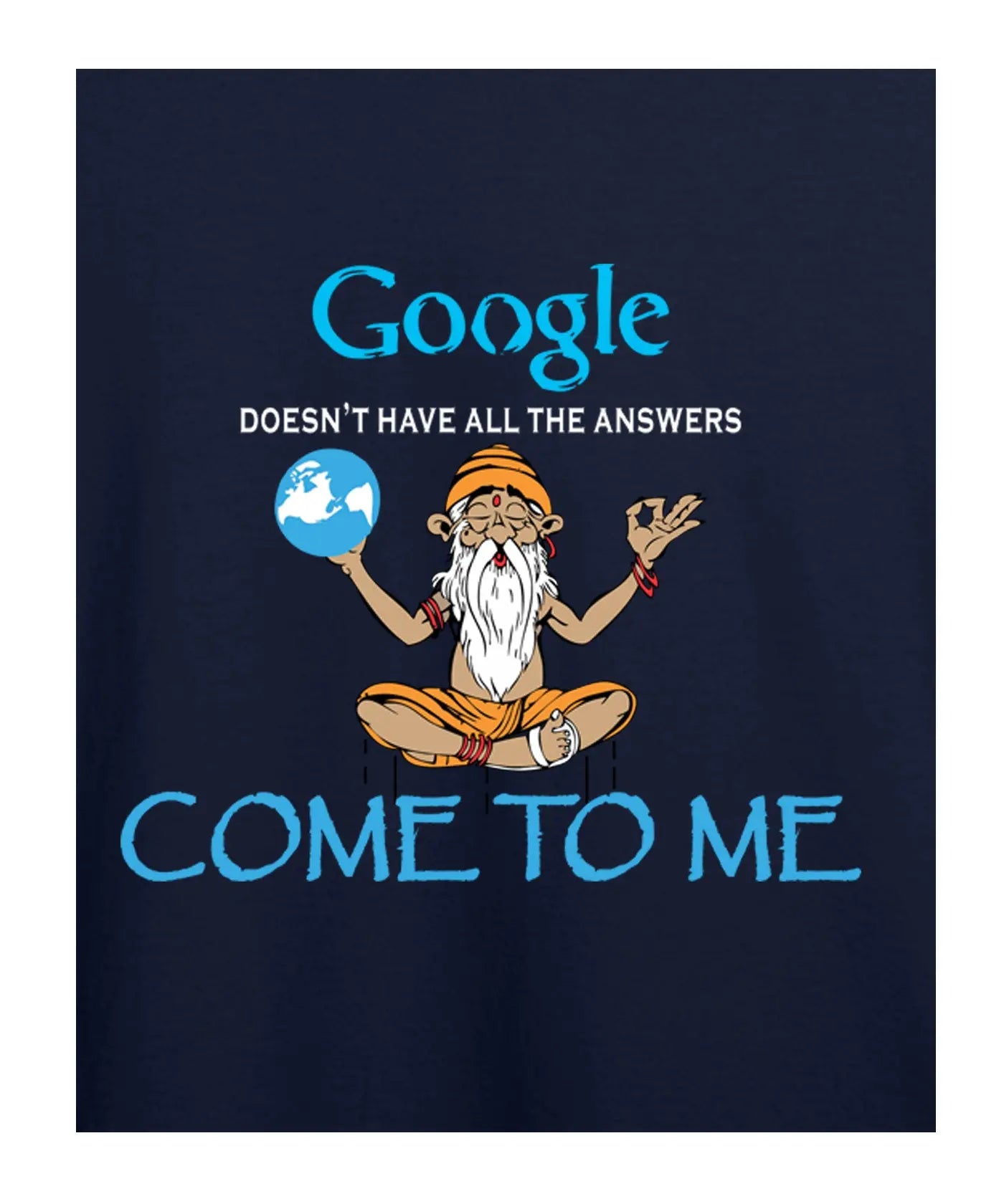"Google Answers" - Kids Unisex T-Shirt – Premium Round Neck - Navy Blue - 100% Cotton Offbeat