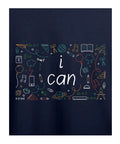 I Can - Women’s T-Shirt –  Premium Round Neck - Navy Blue - 100% Cotton Offbeat