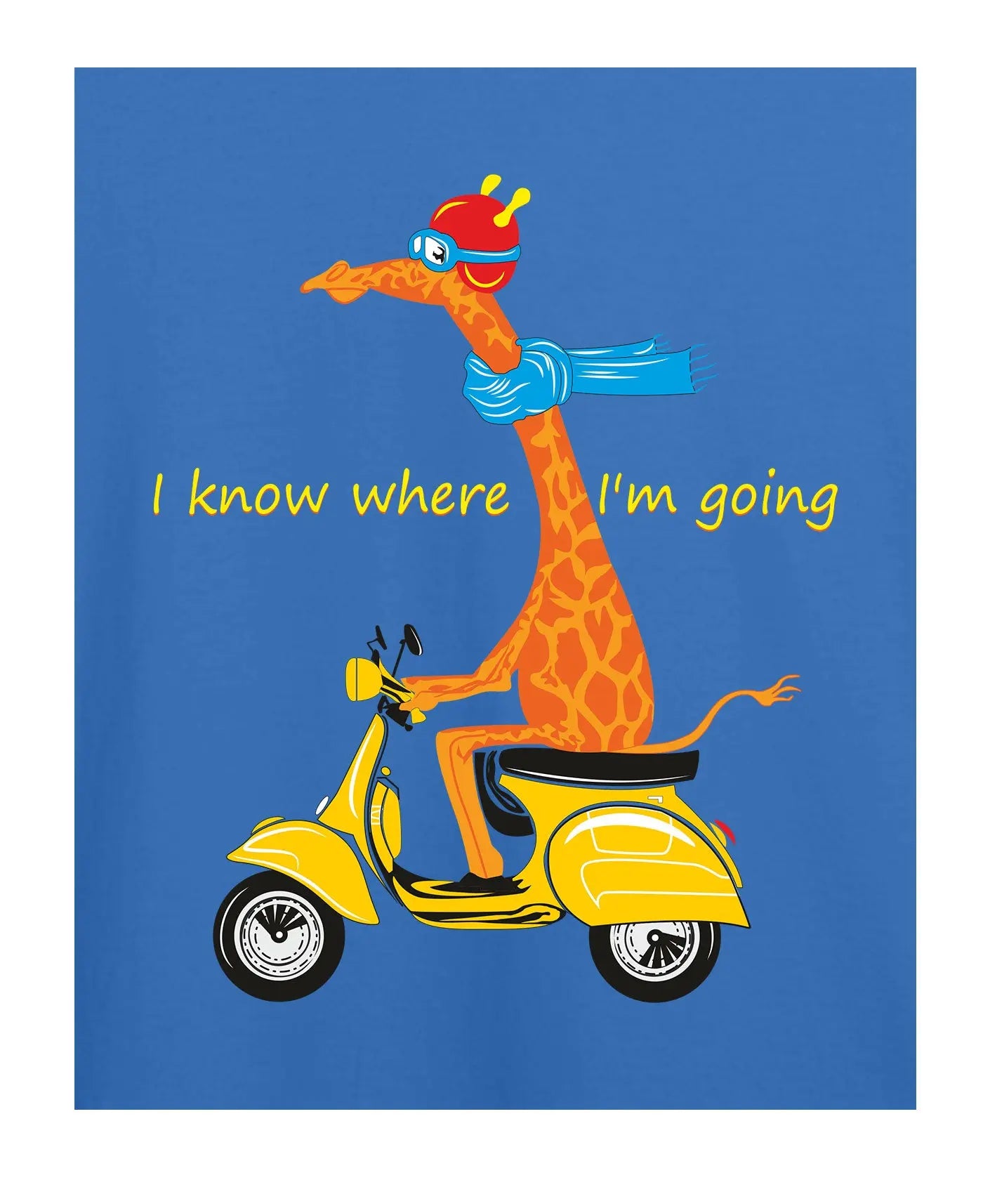 "I Know Where I’m Going" - Juniors Unisex T-Shirt –  Premium Round Neck - Electric Blue - 100% Cotton Offbeat