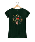 I Love Music - Graphic T-Shirt – Bottle Green - 100% Cotton Offbeat