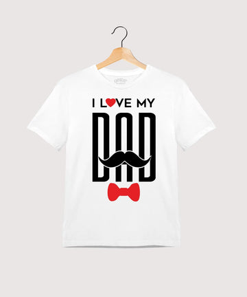 "I Love My DAD" - Kids Unisex T-Shirt – Premium Round Neck - White - 100% Cotton Offbeat