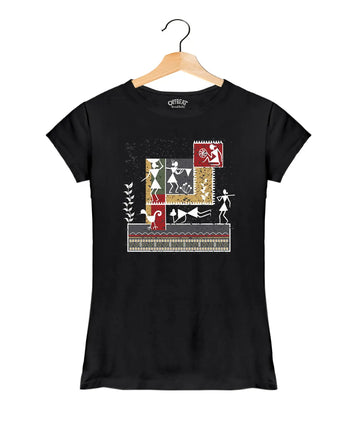 Joy Of Work - Women’s T-Shirt –  Premium Round Neck - Black - 100% Cotton Offbeat
