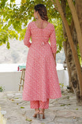 Pink Floral Cotton Kurta Set with Dupatta KF