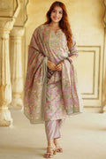 Multi Floral Printed Pure Cotton Readymade Salwar Suit with Dupatta KF