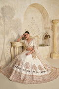 White Lehenga with Intricate Elephant Zari Work KF