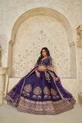 Royal Purple Wedding Lehenga with Elephant Motifs KF