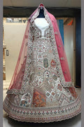 Intricately Embroidered Cream Zari Lehenga with Royal Motifs KF