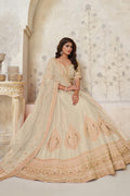 Elegant Beige Ivory color Wedding Lehenga with Leaf Embroidery KF