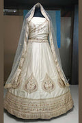 Elegant Beige Ivory color Wedding Lehenga with Leaf Embroidery KF