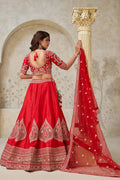 Red Embroidered Bridal Lehenga Choli – Traditional Indian Wedding Wear KF