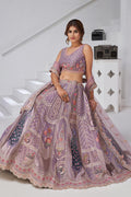Royal Banarasi Raw Silk purple Lehenga for Haldi & Carnival RTI