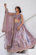 Royal Banarasi Raw Silk purple Lehenga for Haldi & Carnival RTI