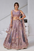 Royal Banarasi Raw Silk purple Lehenga for Haldi & Carnival RTI