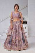 Royal Banarasi Raw Silk purple Lehenga for Haldi & Carnival RTI