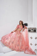 Blush Pink Embroidered Lehenga Choli – Indian Wedding & Party Wear KF