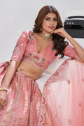 Blush Pink Embroidered Lehenga Choli – Indian Wedding & Party Wear KF