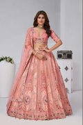 Blush Pink Embroidered Lehenga Choli – Indian Wedding & Party Wear KF