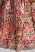 Coffee Banarasi Aari and Sequins Work Lehenga with Dupatta for Brides KSR