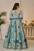 Sky Blue Banarasi silk lehengas with Sequin & Zari Work KSR