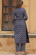 Blue Floral Printed  Viscos Rayon  Readymade Salwar Suit with Dupatta KF